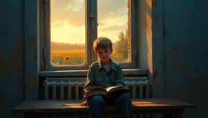 Prologue page background image for Ukrainian memoir, symbolizing isolation, resilience, and personal identity
